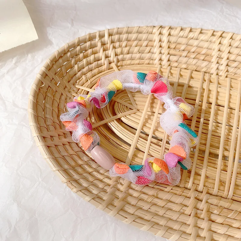 

Hair Bands Scrunchies Women Elastic Scrunchie Headwear Girls Rubber Hair Ties Ponytail Holder Ladys Floral Tie Drop Free Size