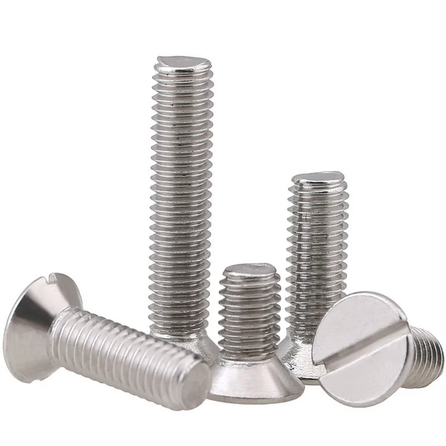 

M3 M4 M5 Slotted Countersunk Screws 304 A2 Stainless Steel GB68 Flat Head Slotted Machine Screws Bolts Length 5mm-30mm