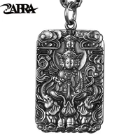 zabra religion pure 990 sterling silver buddha patron saint pendant men vintage retro chinese zodiac signs jewelry for male