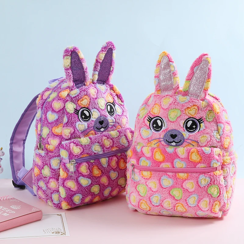plush cat  bag cartoon schoolbags for girls small kid backpack  school doll bags soft kindergarten cute children bag polyester