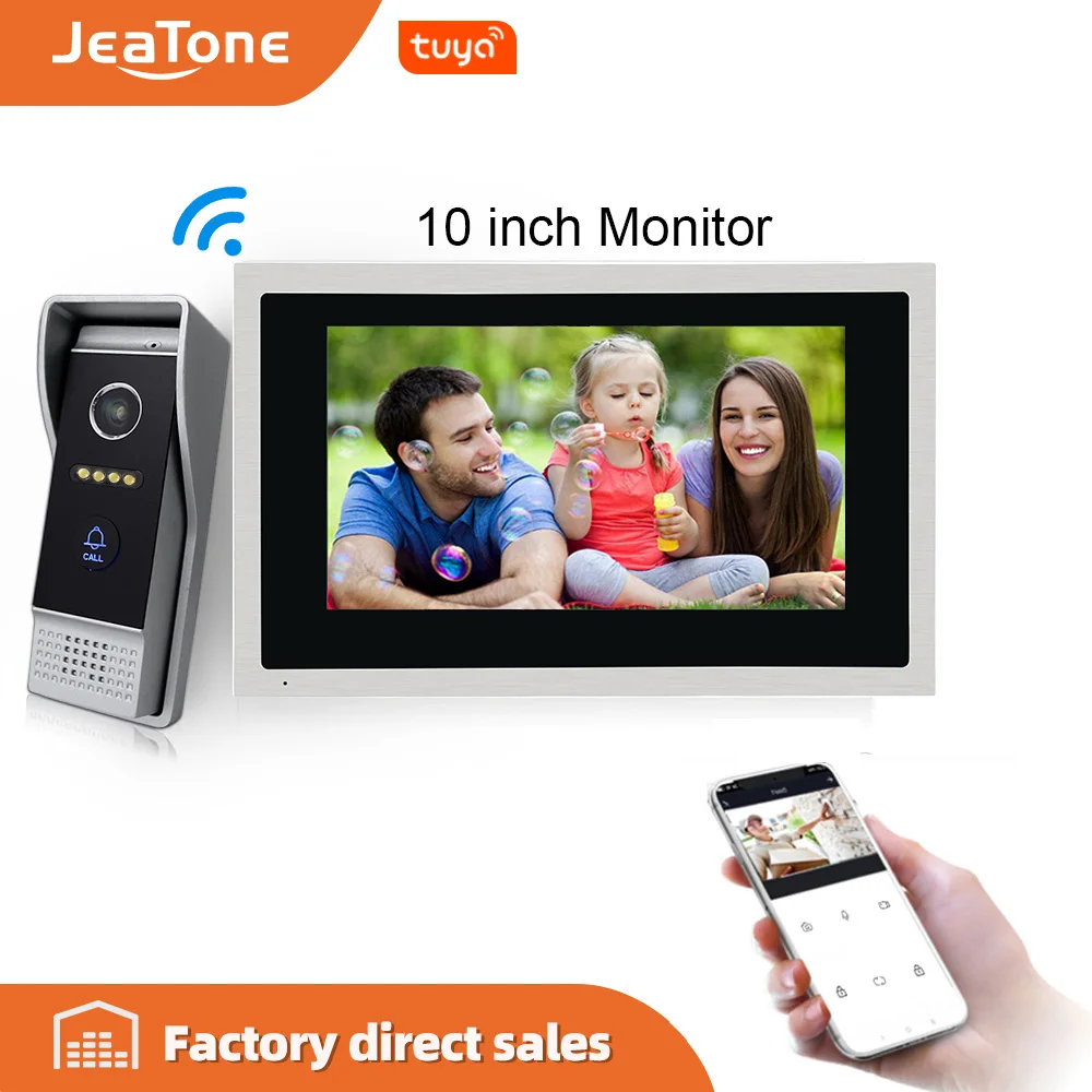 JeaTone 10-дюймовый сенсорный экран WIFI IP видеодомофон система контроля доступа к