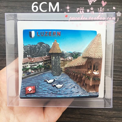 Европейский Luzern Switzerland туристический Мемориальный пейзаж магнит на холодильник 3D стикер на холодильник сувенир домашнее украшение - Цвет: see chart