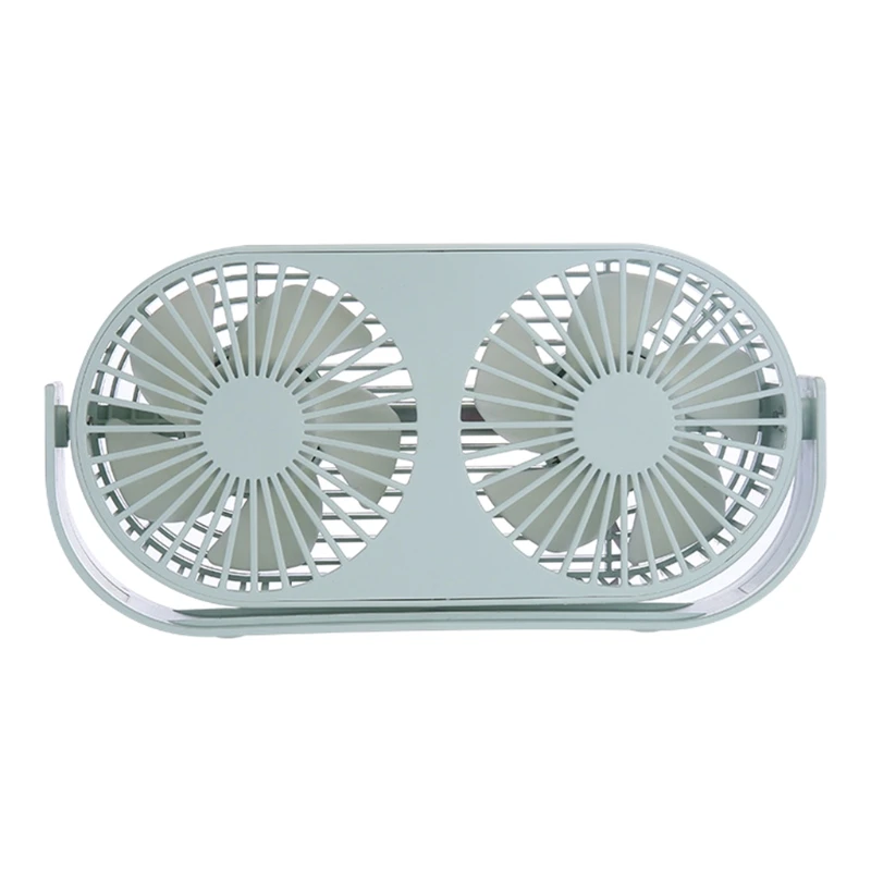 

Double Desk Fan Small Tabletop Fan Portable 3 Cooling Speed Adjustable Head 360 Degree Rotatable Personal Aromatherapy Fan for H