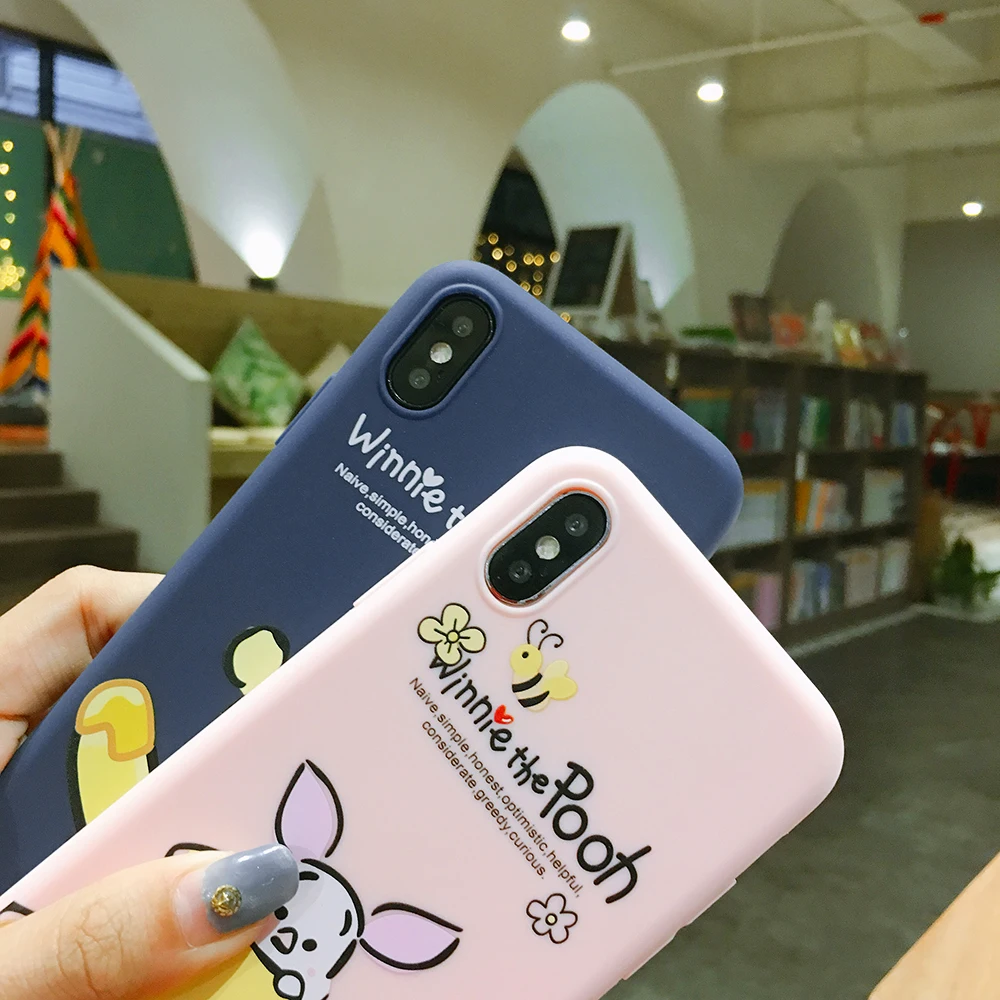Медвежонок пух чехол для телефона s для iphone 6 6S 7 8 Plus X XS MAX XR 11 Pro MAX милый мультяшный Мягкий ТПУ силиконовый чехол