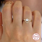 ROXI прямоугольник из циркона кольца для Для женщин 925 пробы Серебряные кольца, хорошее ювелирное изделие, подарок Обручение Юбилей палец Anillos