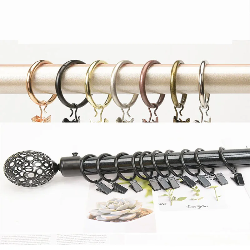 

New Home Decoration 10 pcs/pack High Qaulity Shower Curtain Rings Clamps Drapery Clips Bath Curtain Rod Clips Window Rustproof