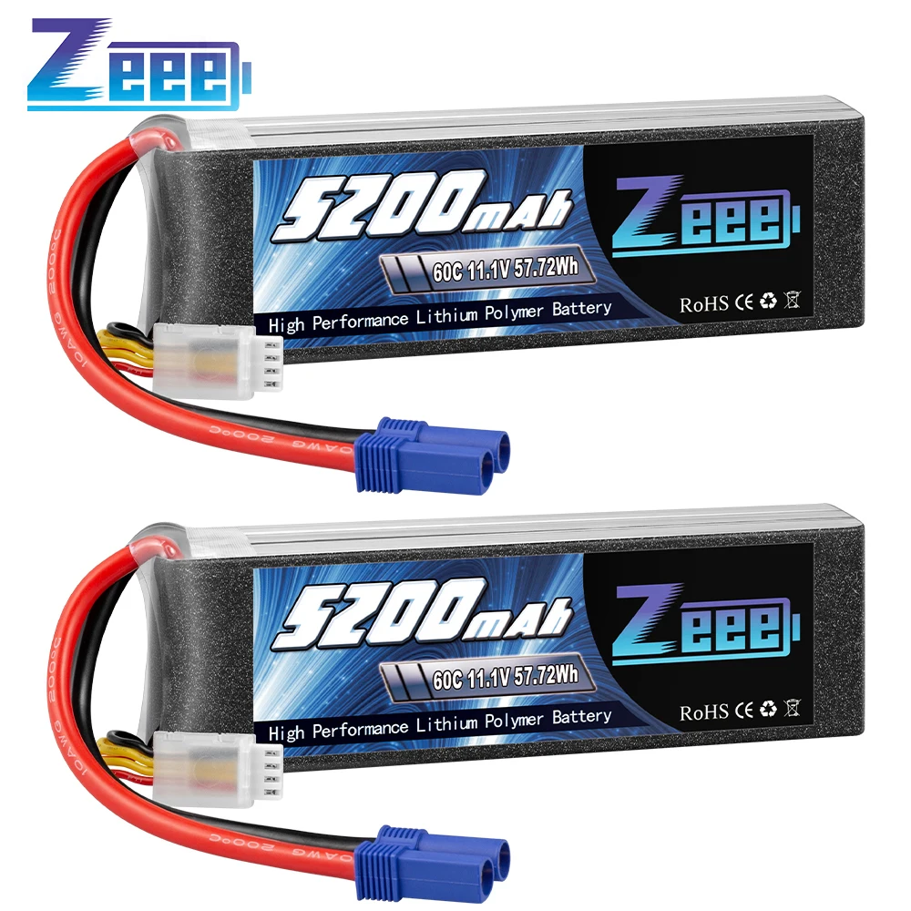 2 единицы Zeee 3S LiPo Батарея 11 1 V 60C 5200 мАч с EC5 вилки мягкий чехол для Самолет RC