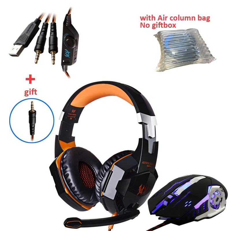 Игровая гарнитура G2000 + проводная мышь набор проводных наушников с микрофоном для