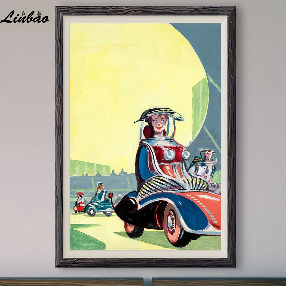 

V545 Разрушитель Луна от Фрэнка Келли фреды Винтаж, классическое кино Печать Шелковый постер украшение для дома настенный художественный под...