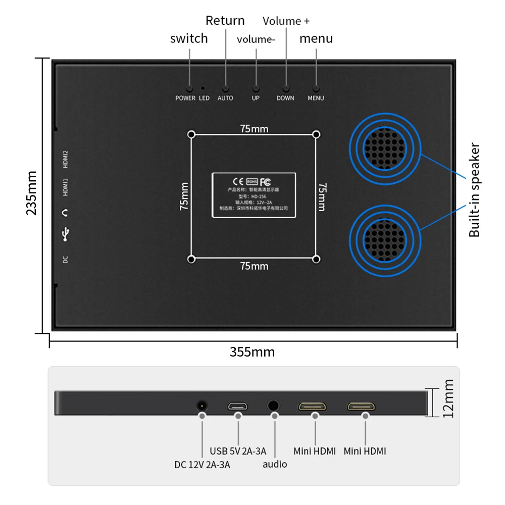 pc monitor 15 6″ touch portable monitor usb hdmi 1080p monitor gamer computer touch monitor for ps4 switch xbox one laptop phone free global s