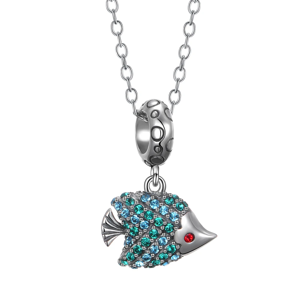 Зеленый рыбий Подвески свисающие сережки 925 пробы серебряная подвеска Браслеты