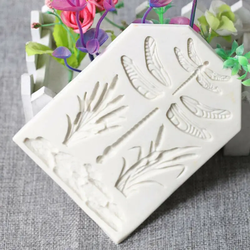 Силиконовая форма для цветов травы стрекозы формы помадки инструменты украшения