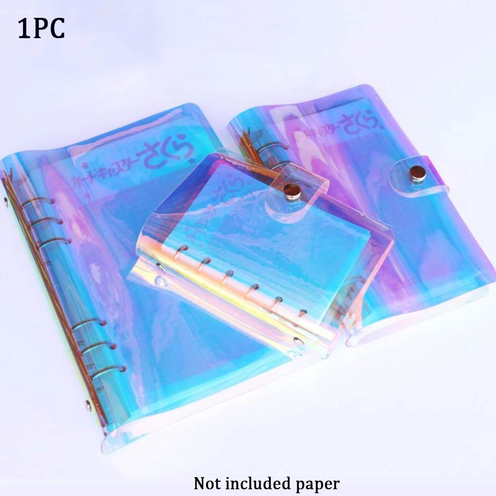 

A5 A6 A7 Notebook Diary School Office Planner Gift Glitter Stationery Button Loose-Leaf Cover PVC