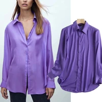 maxdutti england shirt womenstyle vintage satin autumn long sleeve blouse women fashion blusas 2021 solid casual blouse and tops
