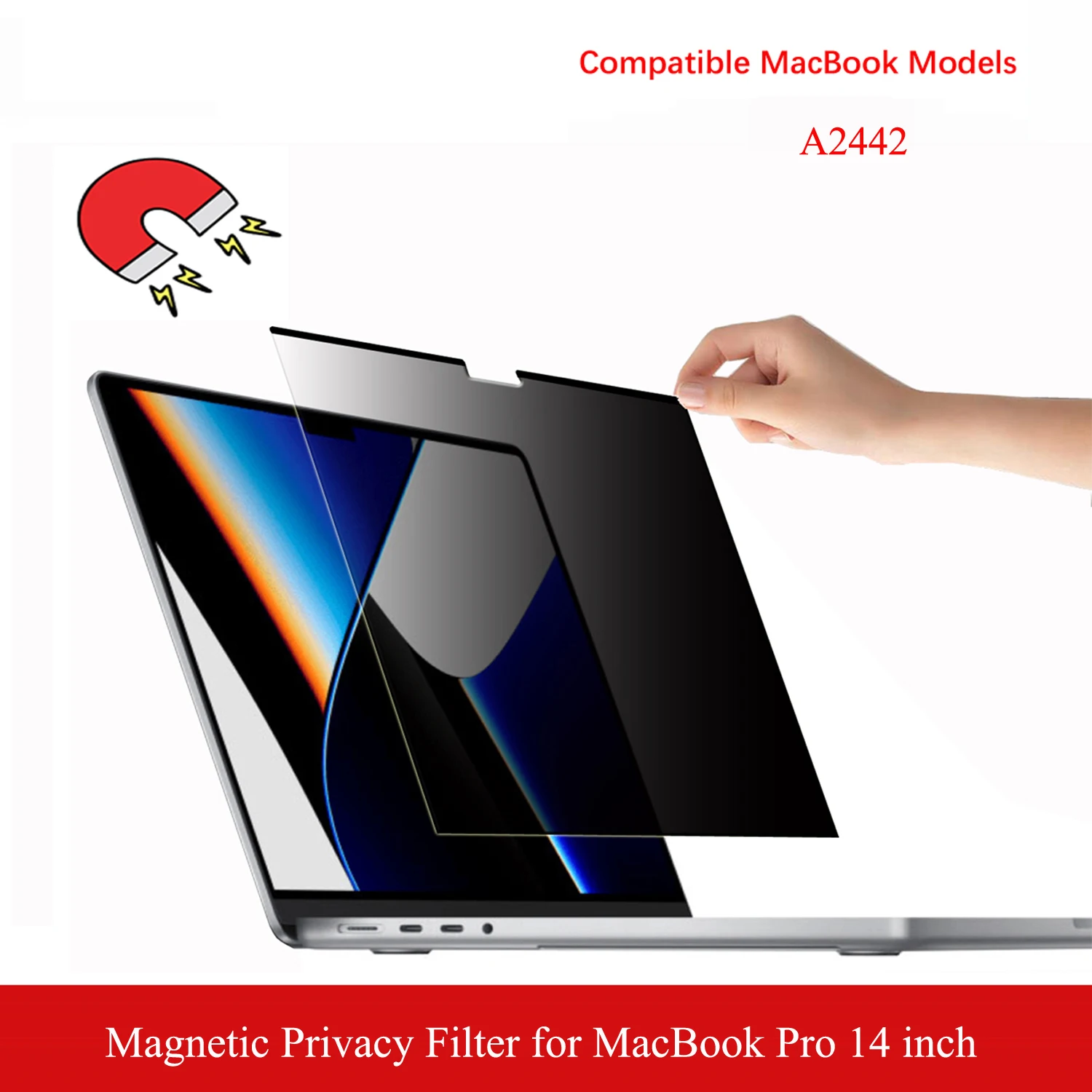 

Magnetic Privacy Filter Laptop Anti-Glare Screen Protector for New MacBook Pro 14" A2442