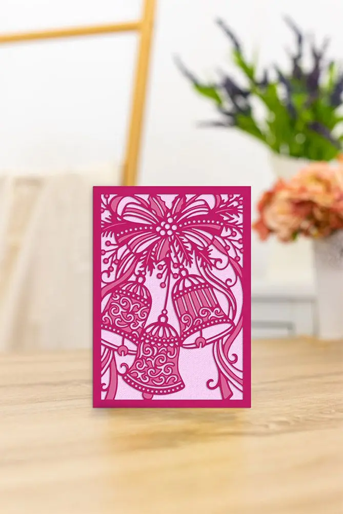 

Mmao Crafts Metal Steel Cutting Dies New Christmas bells frame Stencil For DIY Scrapbooking Paper/photo Cards Embossing Dies