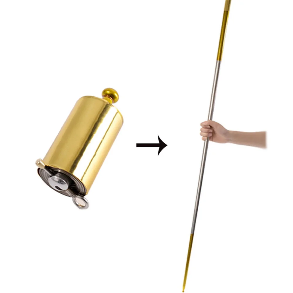 

Steel Cane Pocket Staff Magic Stage Trick Gimmick 1.1m/1.3m/1.5m Magician Wand Telescopic Rod Metal Staff Retractable Can