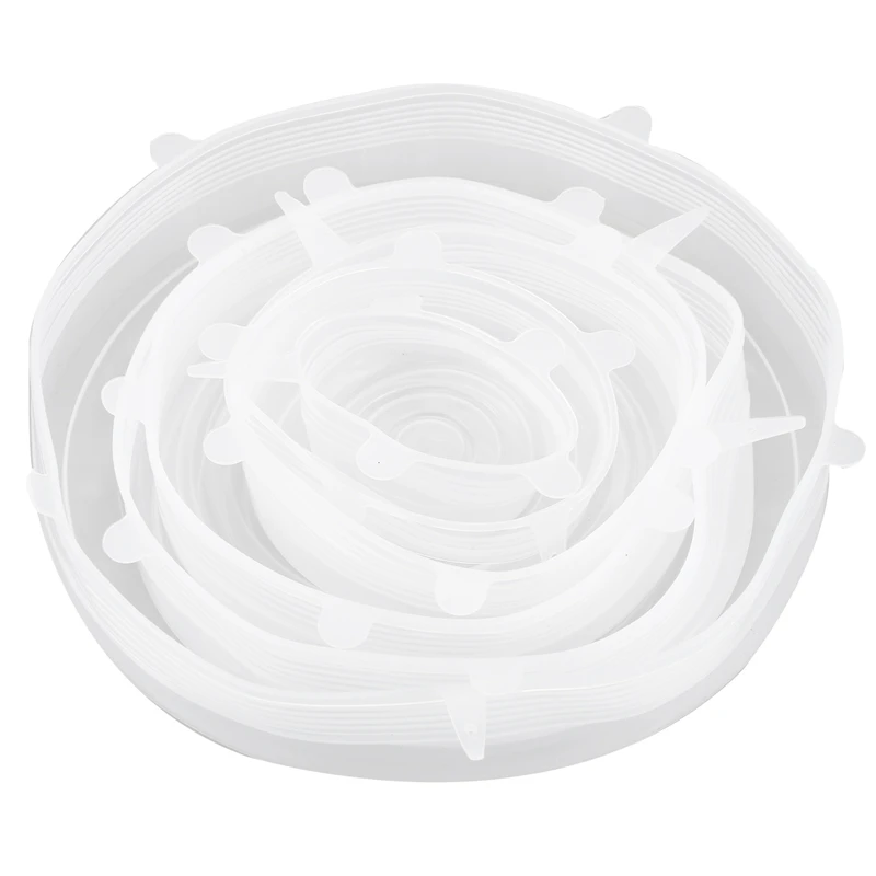 6x силиконовые чехлы для хранения 6 упаковок различных размеров растягивающиеся