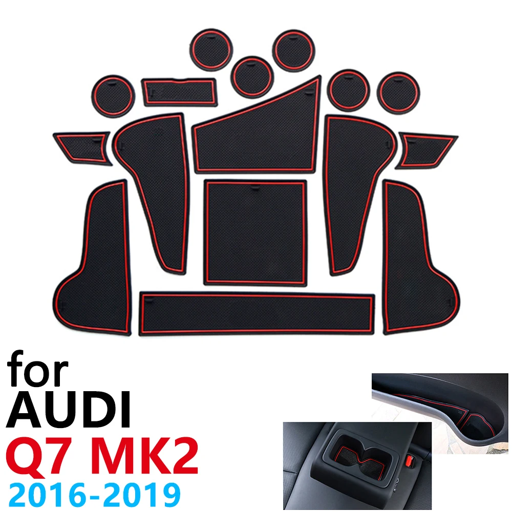 Противоскользящая резиновая подушка для чашки дверной коврик с желобом Audi Q7 MK2 4M