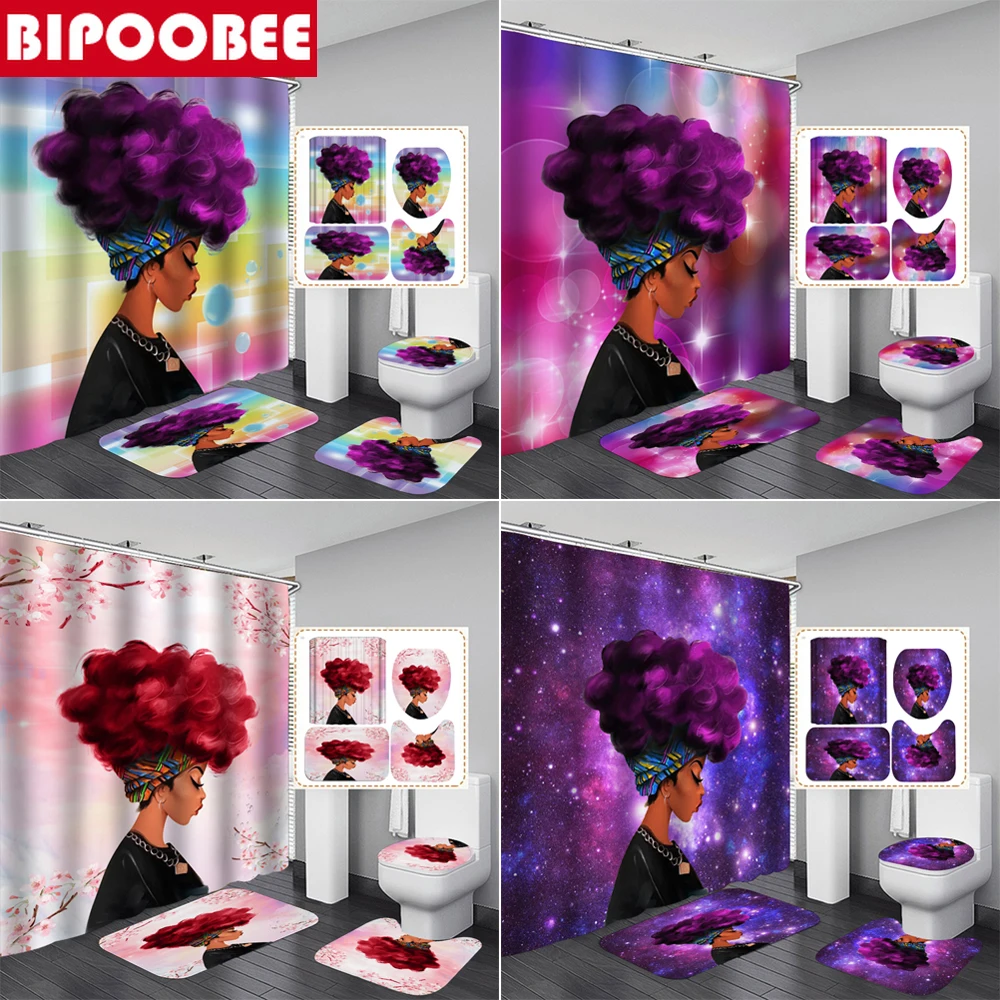 Африканская американская Женская занавеска для душа сексуальная ванной комнаты