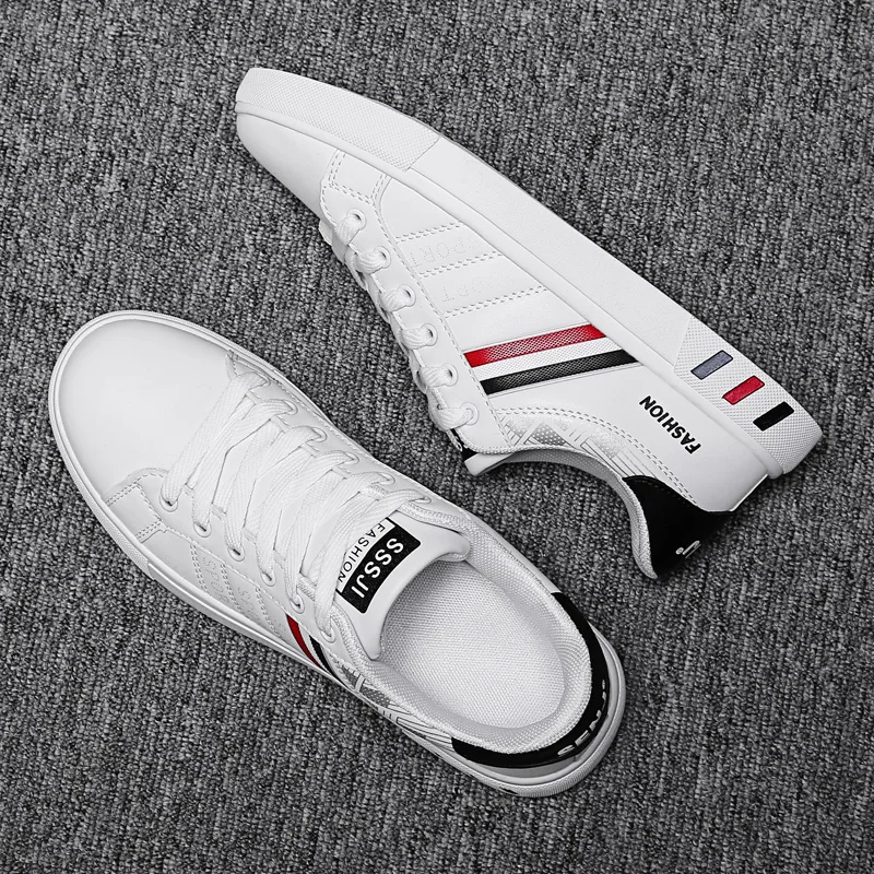 

White Vulcanized Sneakers Boys Cheap Flat Comfortable Shoes Men Autumn Spring 2021 Fashion Sneakers
