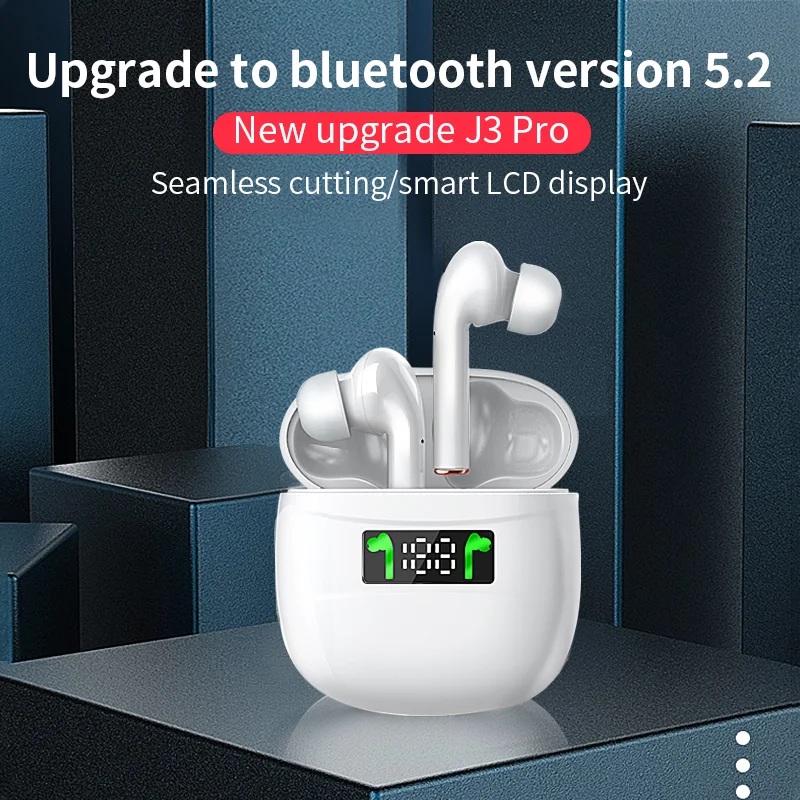 J3 PRO TWS Bluetooth 5 2 беспроводные наушники бас стерео светодиодный дисплей с