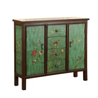 zq painted pastoral chest of drawers dining side cabinet furniture side cabinet curio cabinet storage multifunctional cabinet