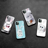 usakpgrt rabbit cute cartoon animal customer phone case tempered glass for iphone 11 pro xr xs max 8 x 7 6s 6 plus se 2020 case