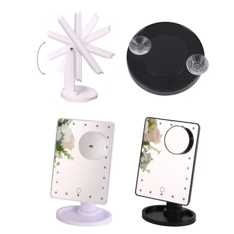 LED Touch Screen Makeup Mirror Professional Vanity Mirror With 22 LED Lights Beauty Adjustable 360 Countertop Degree Rotation