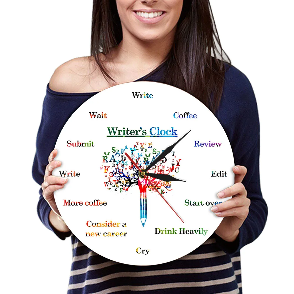 Время чтобы написать забавные настенные часы для писателей художественная