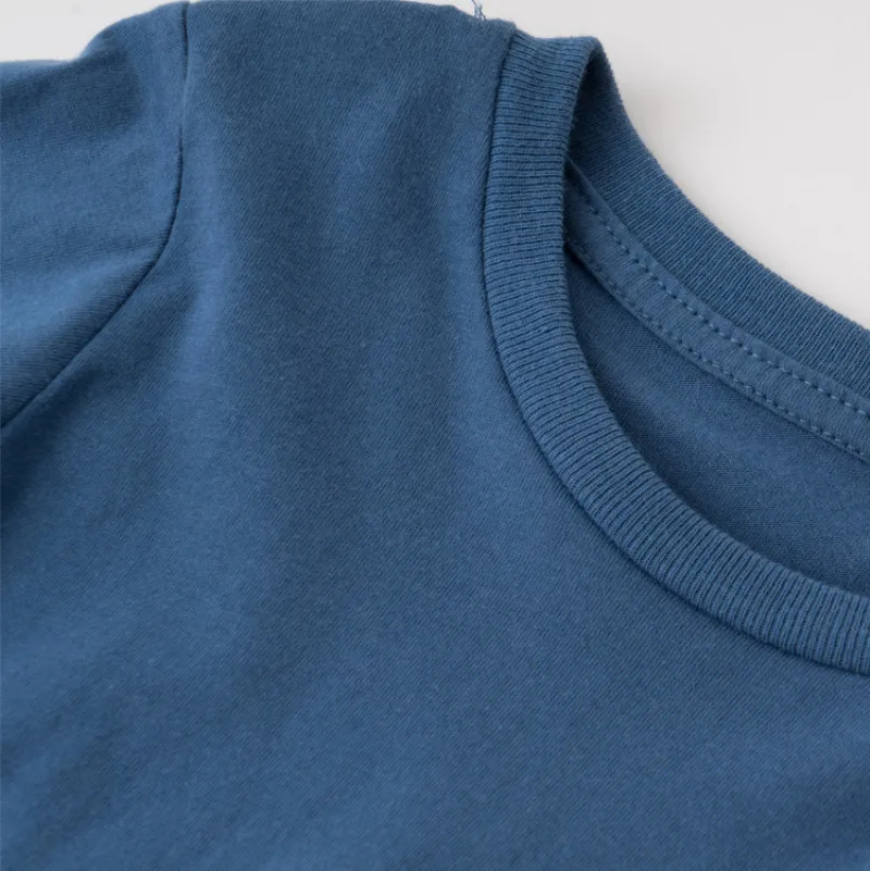 Детская хлопковая рубашка с длинным рукавом круглым вырезом | Мать и ребенок