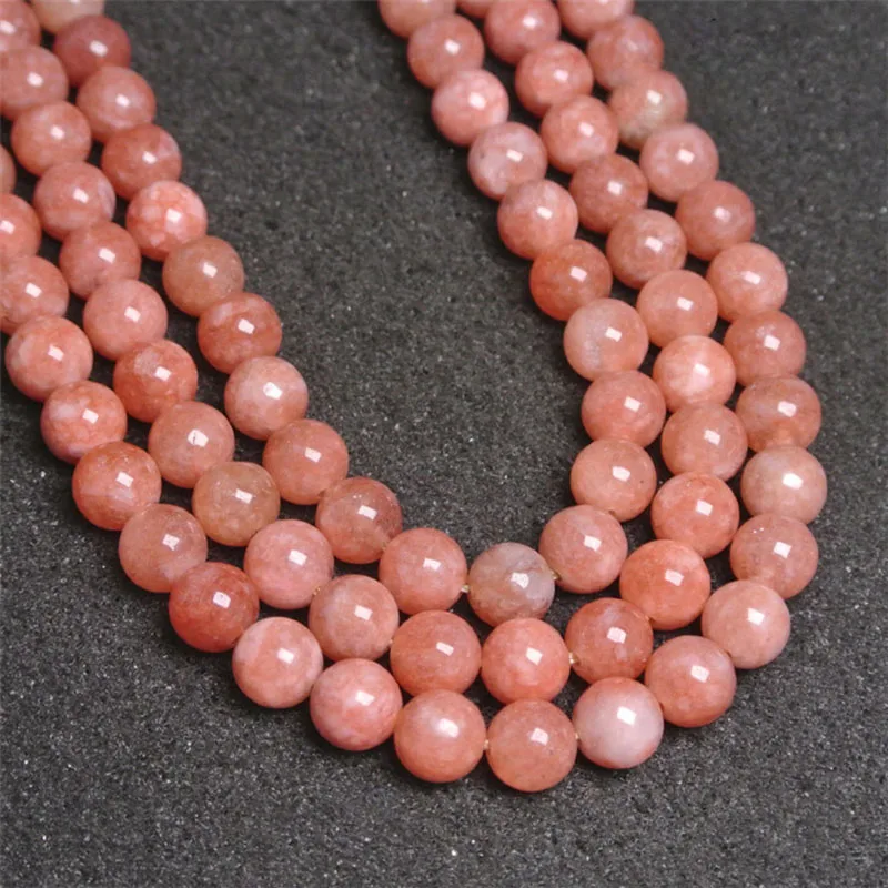 

6-12mm Natural smooth Optimized Sun stone round Stone Beads For DIY necklace bracelet jewelry making 15 "free delivery