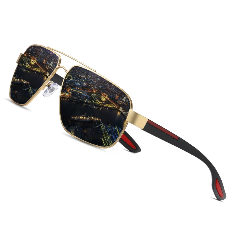 Мужские зеркальные солнцезащитные очки AOFLY квадратные поляризационные