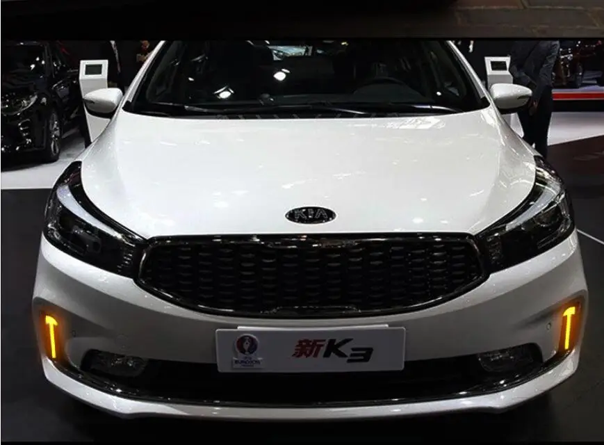 Один комплект~ года для Kia K3 дневной свет Cerato автомобильные аксессуары светодиодный DRL фары для Kia K3 Противотуманные фары