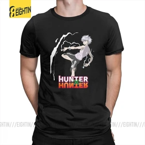Классическая японская легкая футболка с коротким рукавом Hunter X Hunter, из чистого хлопка