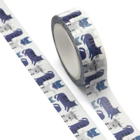 new 1pc 15mm x 10m funny cats seamless with colorful hand drawn cartoon washi tape scrapbook masking adhesive washi tape