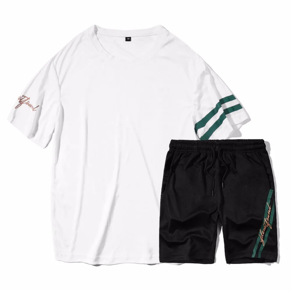 Мужские уличные комплекты из 2 предметов футболки + шорты мужские летние
