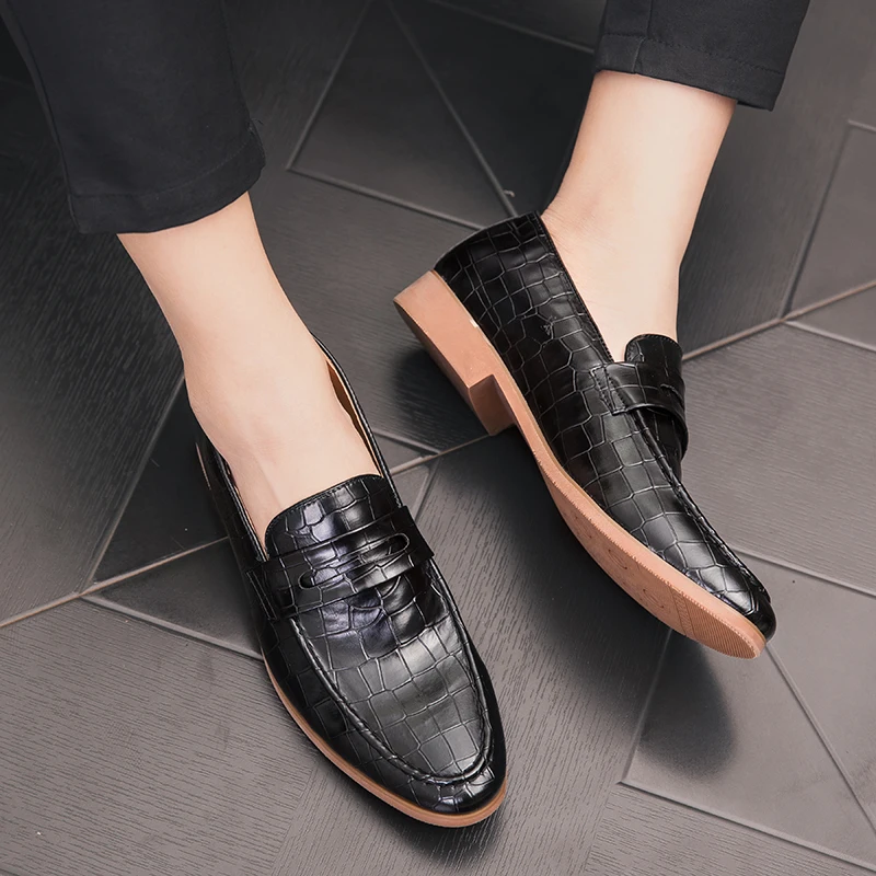 Мокасины мужские из крокодиловой кожи повседневные для вождения | Обувь