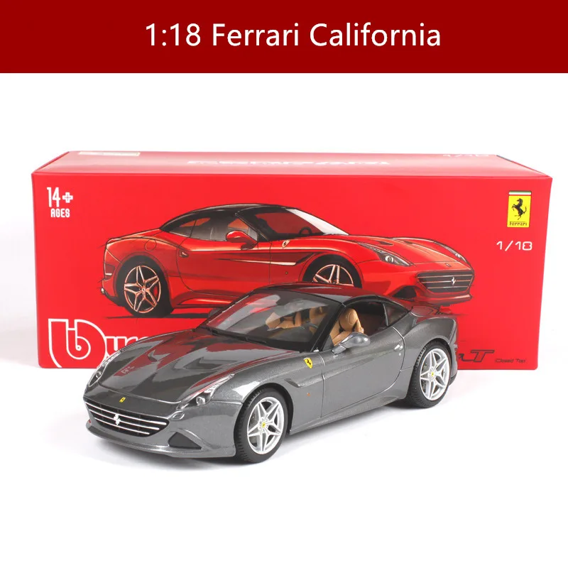 Цвет: желтый Bburago 1:18 Ferrari California модель автомобиля 1 18 имитация сплава оригинальная Rafa модель спортивного автомобиля супер модель автомобиля для бега подарок - Цвет: Цвет: желтый