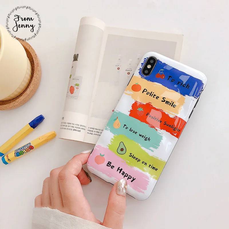 From Jenny простой радужной расцветки для iPhone 11 pro x xr xs max 6 6s 7 8 Plus с изображением букв и