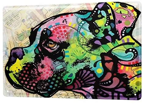 

Tin Sign Decor Plaques Animal Shelter Colorful Dog