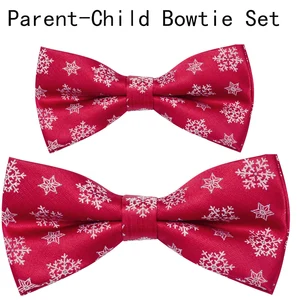 Новый Набор рождественских галстуков-бабочек Ricnais для родителей и детей, шелковый галстук-бабочка с Санта-Клаусом и деревом для мужчин и мальчиков, подарки для рождественских праздников Вечерние