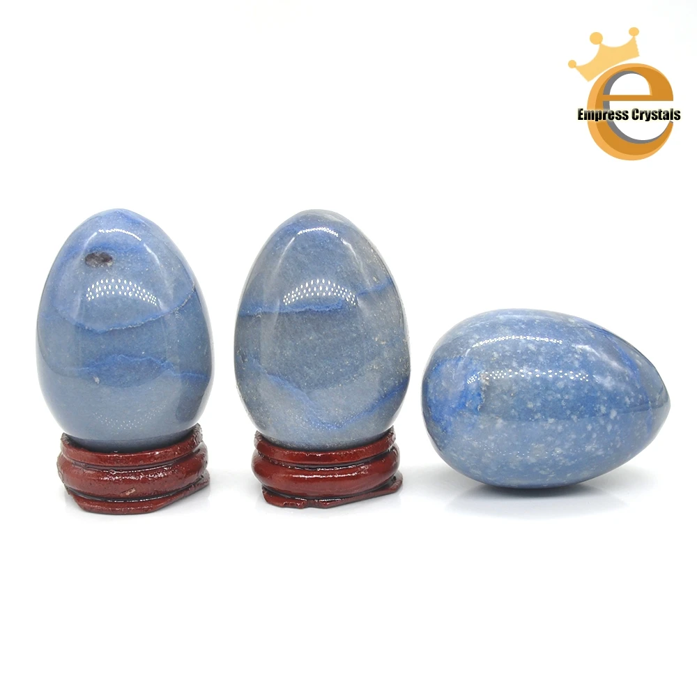 

35x50mm Natural Blue Aventurine Crystal Egg Gemstone Healing Sphere stand Reiki Ornament Home Decoration Massage Palm Accessory