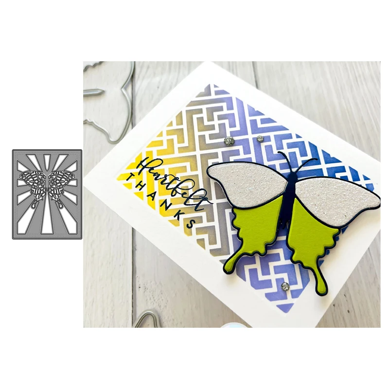 

Rectangle Butterfly Hollow Metal Cutting Dies Craft Scrapbooking Handmade Knife Mould Blade Punch Stencils Dies Cut Model Decor