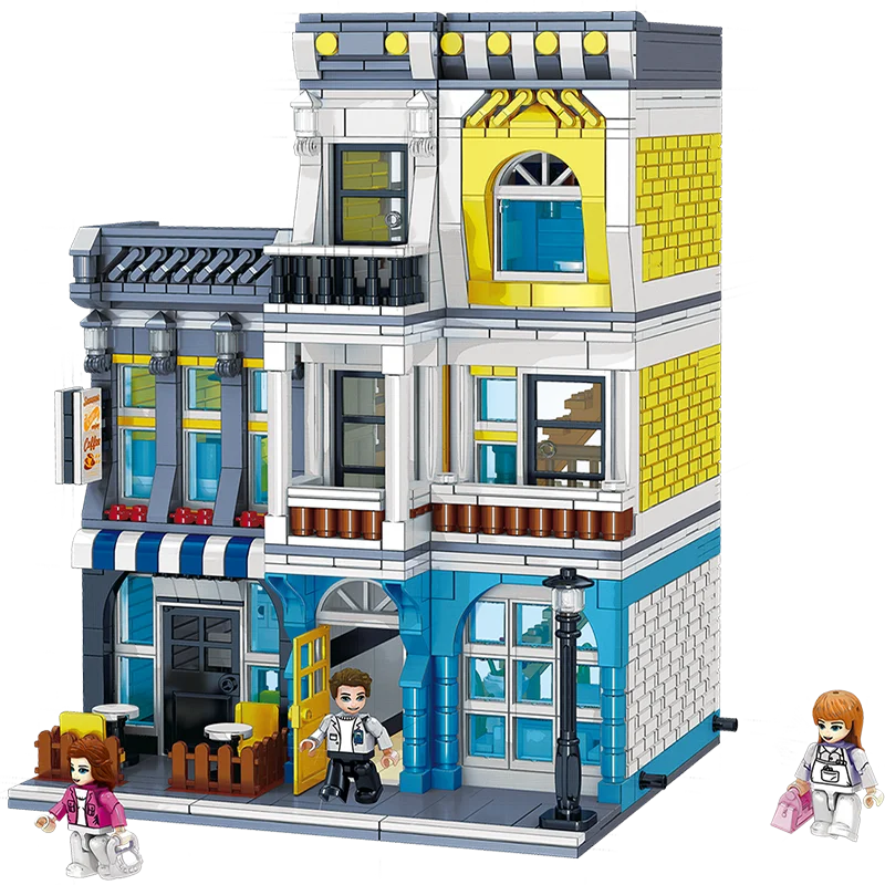 1278 шт. набор строительных блоков с изображением города улицы друзей кафе паба ресторана модель фигурки