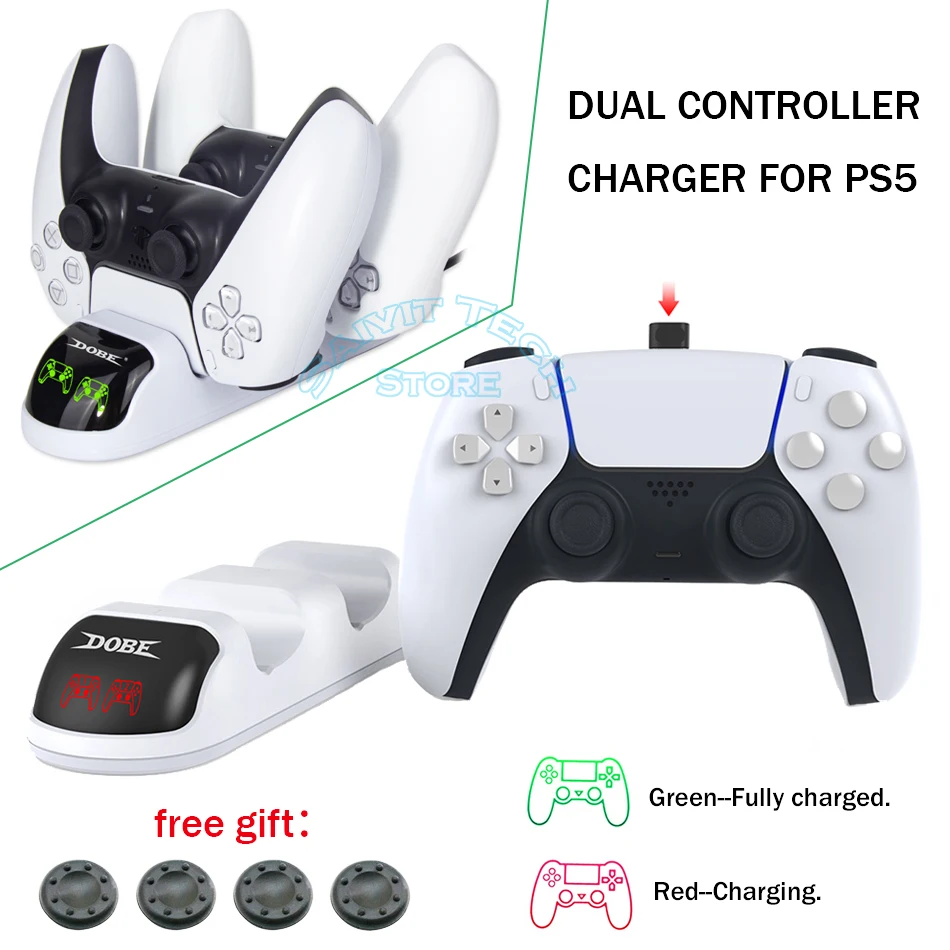 

2021 Newest Dual Controller Fast Charging Station&LED Indicate&Handle Charger Dock for Sony Playstation PS5 Accessories