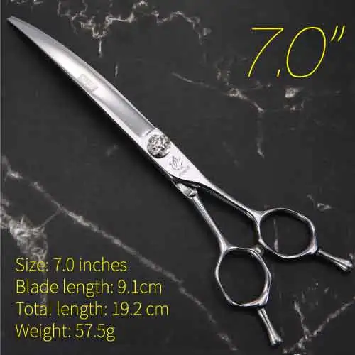 7.0 inch Fenice ножницы из нержавеющей стали с изогнутым лезвием уникальные ножницы вниз ножницы для ухода за собаками ножницы для домашних животных товары для собак - Цвет: 7.0 inch