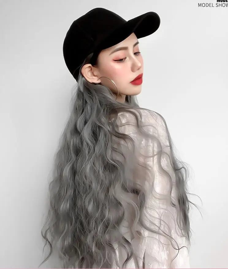 6 цветов волнистый парик бейсбольная шляпа модная с завитыми волосами крутая