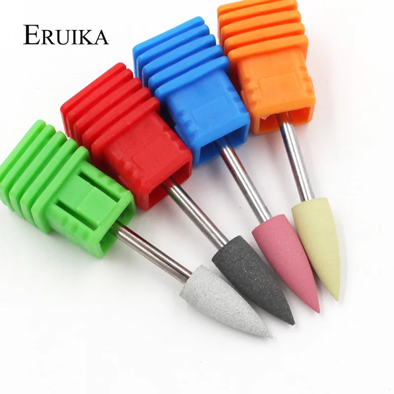 Eruika 4 шт./компл. 6*16 мм пуля дрели Глава ногтей силиконовой резины Бит Nail буфера Mills