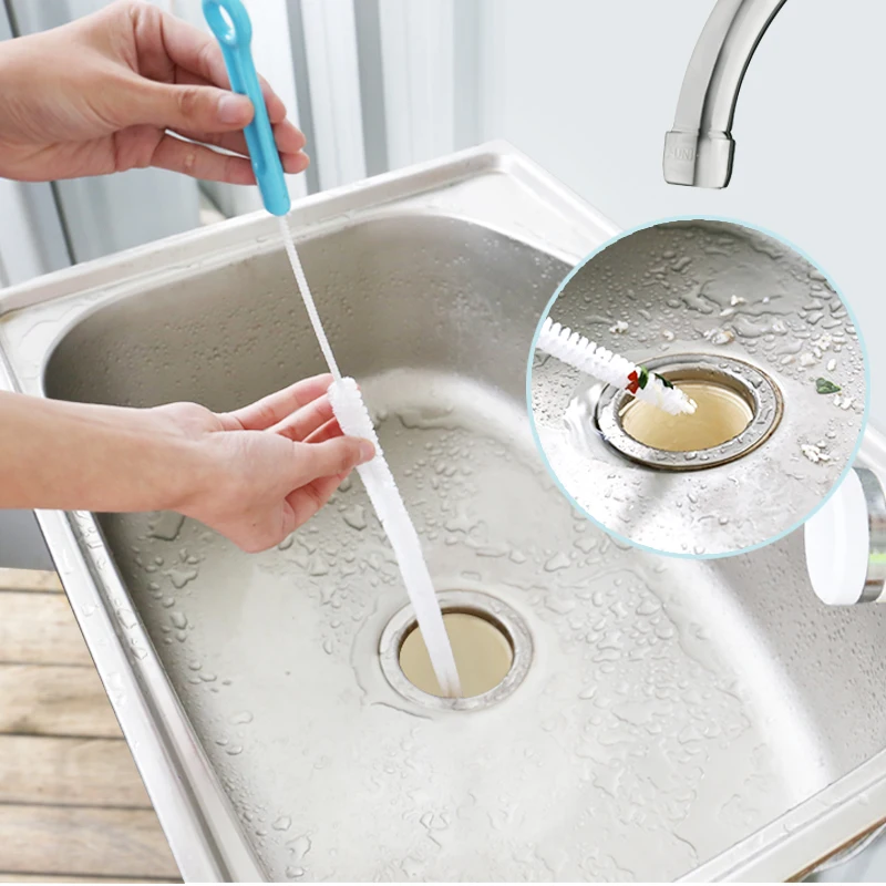 Relief bathroom sink kitchen through sewer floor drain hair cleaning anti-clogging tool pipe dredge |